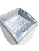 Glassfrys m. böjt skjutlock 130L