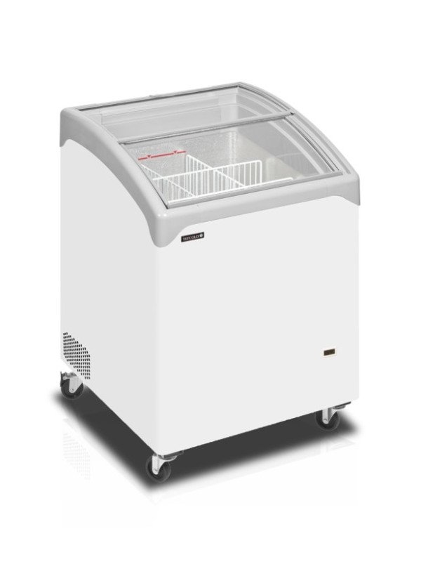Glassfrys m. böjt skjutlock 130L