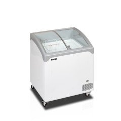 Glassfrys m. böjt skjutlock 185L