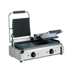 Klämgrill 570x370mm, räfflad/slät