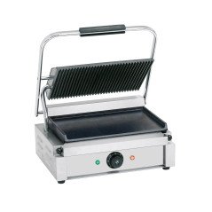 Klämgrill panini 335x230mm, räfflad/slät
