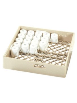 Diskkorg för koppar och glas, beige