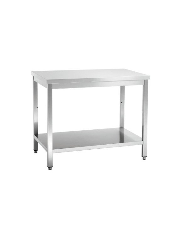 Rostfri arbetsbänk med underhylla, 180cm