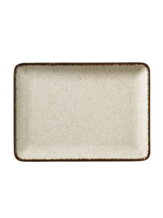 Tallrik flat 27X20cm beige, 6st