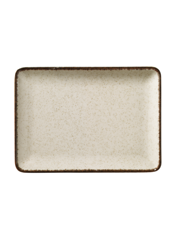 Tallrik flat 27X20cm beige, 6st