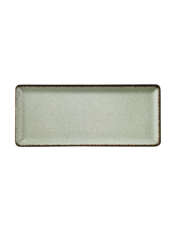 Tallrik flat 35X15cm grön , 6st