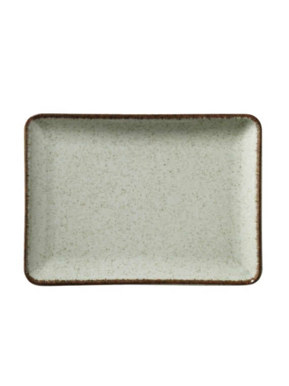 Tallrik flat 27X20cm grön, 6st