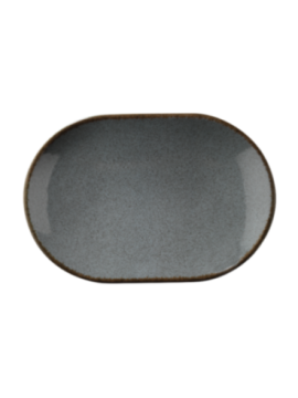 Tallrik halvdjup oval 28cm gråblå, 6st