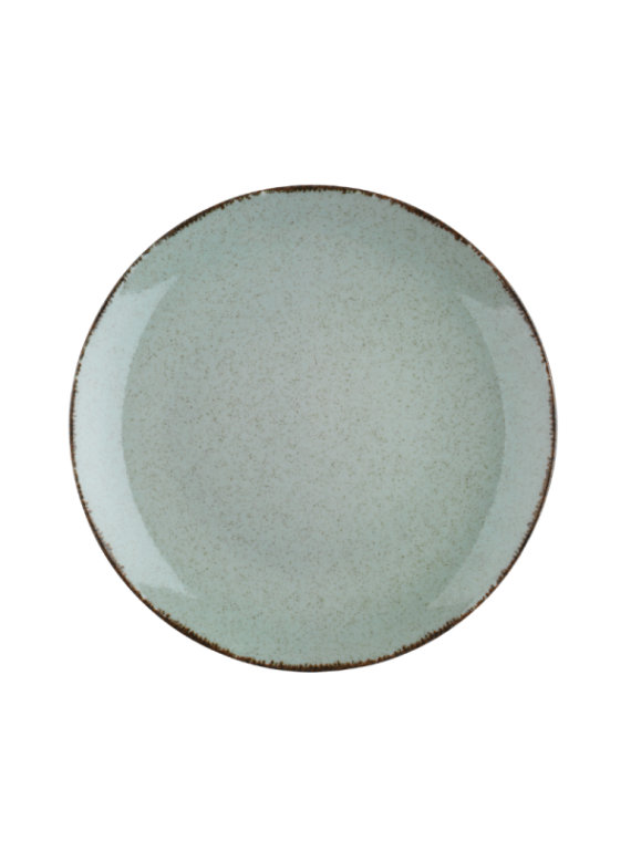 Tallrik flat rund 21cm grön, 6st