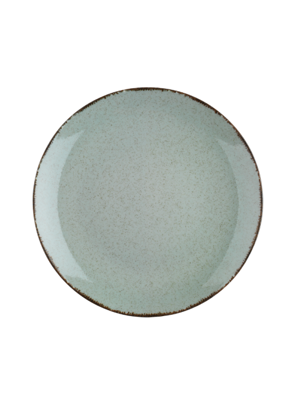 Tallrik flat rund 21cm grön, 6st