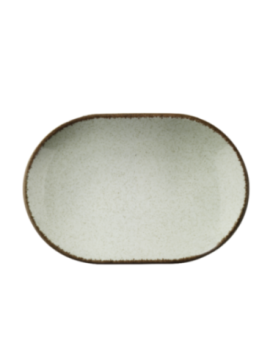 Tallrik halvdjup oval 32cm grön , 6st