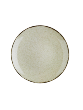 Tallrik flat rund 21cm beige, 6st