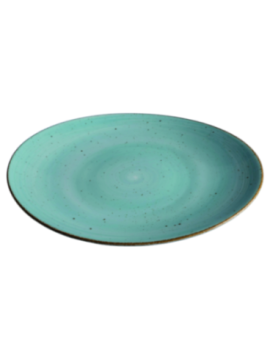 Tallrik oval handmålat turkos 30,5cm, 6st