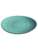 Tallrik oval handmålat turkos 30,5cm, 6st