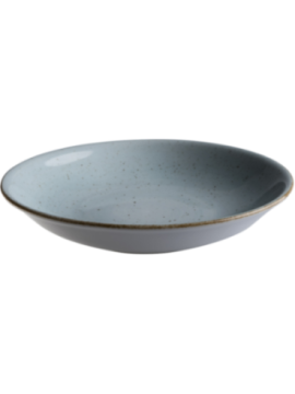 Tallrik djup rund handmålat turkos 23cm, 6st