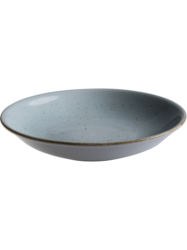 Tallrik djup rund handmålat turkos 23cm, 6st