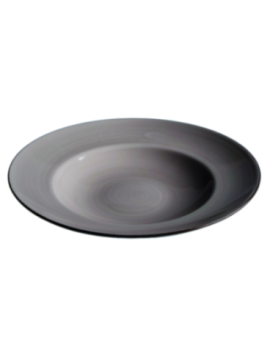 Tallrik djup rund handmålat beige 29cm, 6st