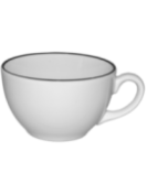 Kaffekopp vit med svart rand 25cl Nana, 6st