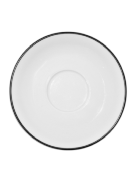 Kaffefat vitt med svart rand 17cm, 6st