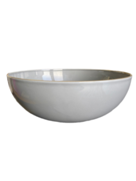 Skål 450cl 30cm Grå utan prickar med rand, 6st