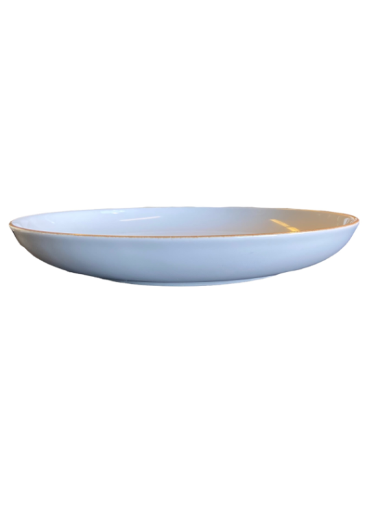 Tallrik flat rund 17,5 cm Vit utan prickar med rand, 6st