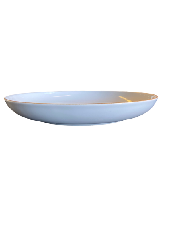 Tallrik flat rund 17,5 cm Vit utan prickar med rand, 6st