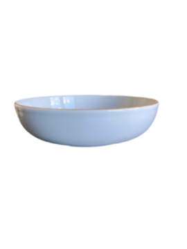 Tallrik djup rund 21 cm Vit utan prickar med rand, 6st