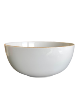 Skål 100cl 16cm Vit utan prickar med rand, 6st