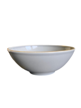 Skål 55cl 15cm Grå med prickar och rand, 6st