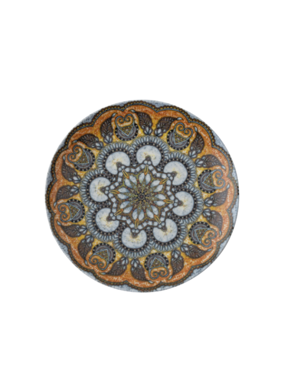 Tallrik flat rund Mandala B 20cm, 4st