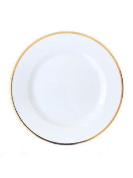 Tallrik flat rund vit med guldrand 19cm, 24st