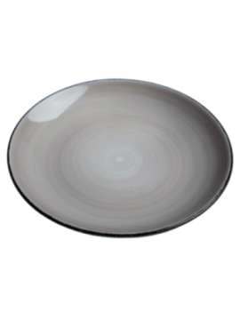 Tallrik rund handmålat beige 19cm, 24st