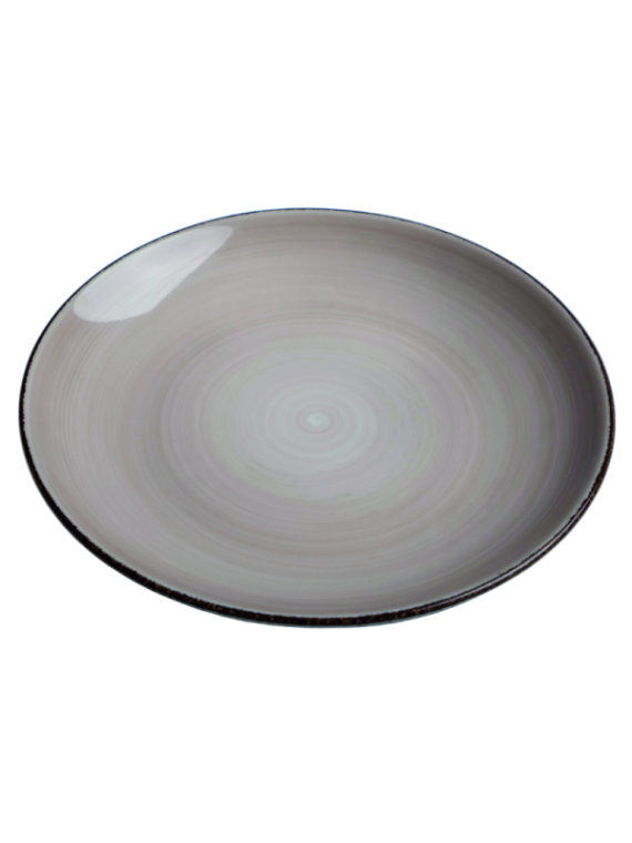 Tallrik rund handmålat beige 19cm, 24st