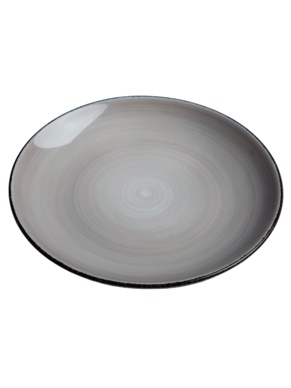 Tallrik rund handmålat beige 19cm, 24st