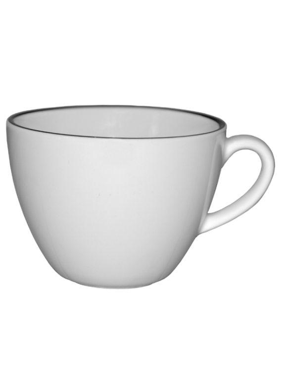 Kaffekopp vit med svart rand  20cl Bistro, 24st