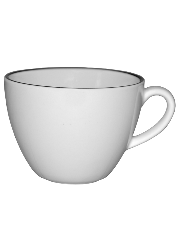 Kaffekopp vit med svart rand  20cl Bistro, 24st