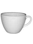 Kaffekopp vit med svart rand  20cl Bistro, 24st