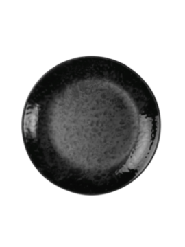 Tallrik flat rund 19cm svart Nano Cream, 12st