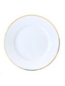 Tallrik flat rund vit med guldrand 26,5cm Kaszub, 12st