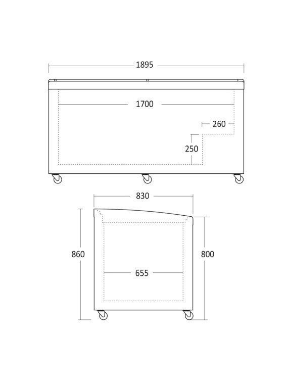 Frysgondol SIF 700 C, 670L Frysgondol SIF 700 C, 670L