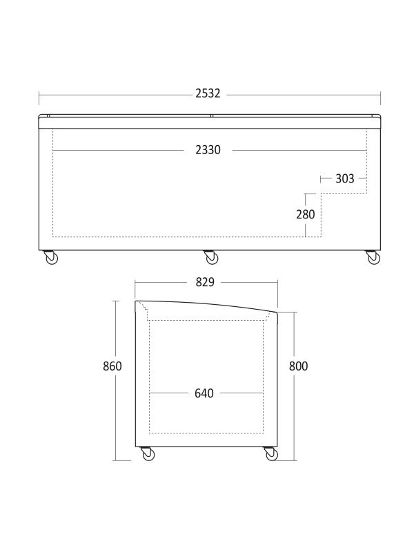 Frysgondol SIF 900 D, 900L