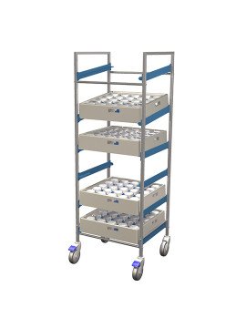 Korgservicevagn 50x50cm 6 diskkorgar