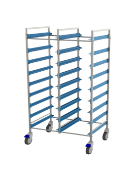 Dubbel diskkorgsvagn hög 50x50cm