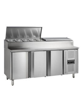 Kallskänksbänk SS7300 med kylränna 429L, 3 dörrar