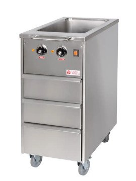 Värmevagn med vattenbad, 3 st draglådor