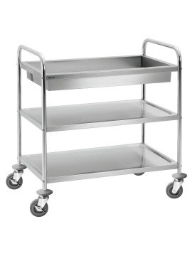 Storköksvagn 3-hyllplan med diskbricka