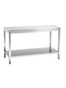 Rostfri arbetsbänk 160cm med underhylla