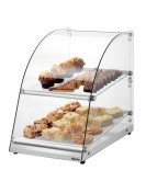 Buffedisplay 360 med 2 hyllplan, glas