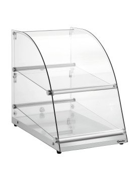 Buffedisplay 360 med 2 hyllplan, glas