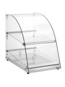 Buffedisplay 360 med 2 hyllplan, glas